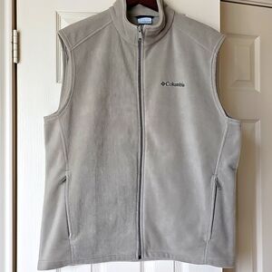 Columbia Fleece Vest Mens Sage Full Zip Large